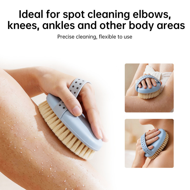 SectorCare Handheld Bath Brush with Hand Strap and Massage Beads Blue