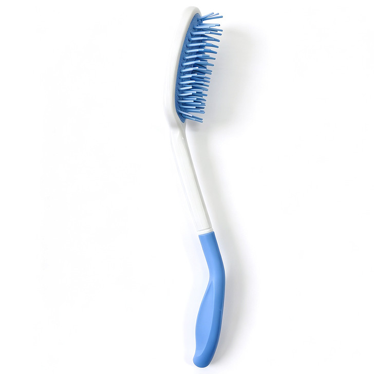 SectorCare Long Handled Hair Brush with Curved Non Slip Grip Blue