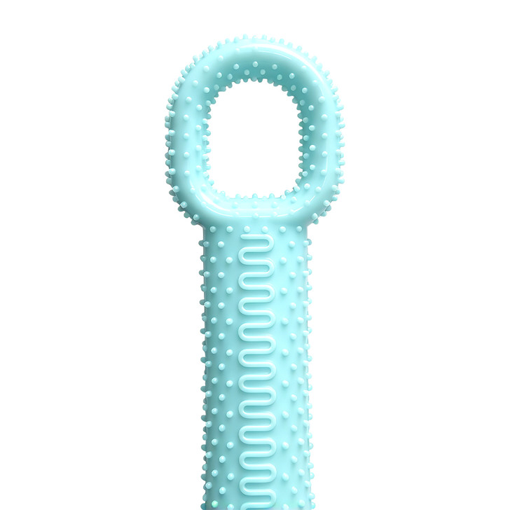 SectorCare Long Handled Toe Washer with Firm Silicone Loop Head, Blue