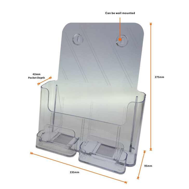 A4 Brochure Holder with business card holder