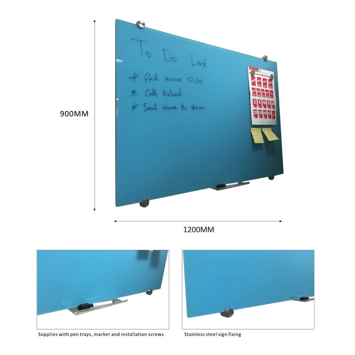 Blue glass white board