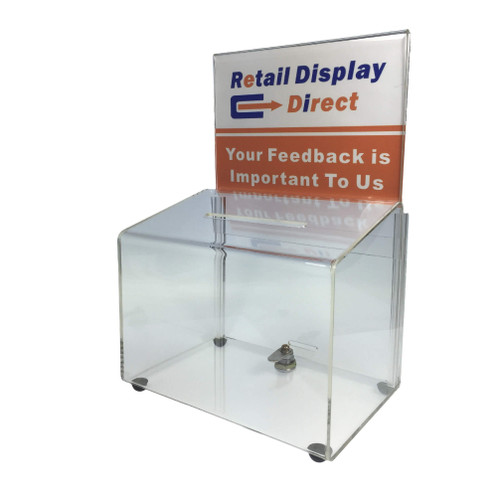 Acrylic Donation Box or Suggestion Box with A4 Header
