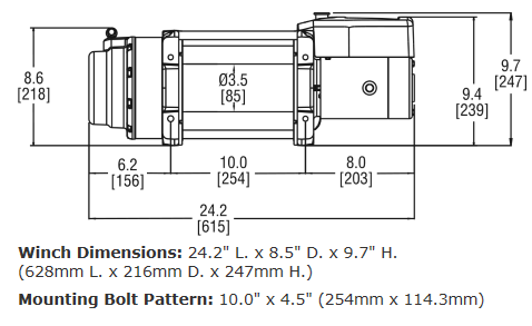 WARN 16.5ti Synthetic Winch 97740 BODYGUARD BUMPERS