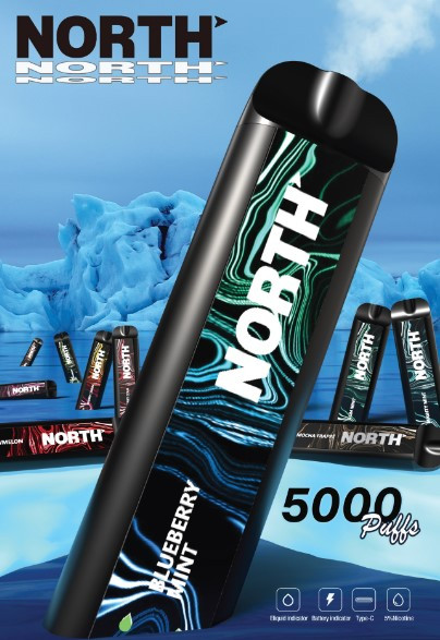 North 5000 Puffs 10ML 550mAh Prefilled Nicotine Salt Rechargeable Disposable Vape with Mesh Coil & E-liquid & Battery Indicator North 5000 Puffs 10ML 550mAh Prefilled Nicotine Salt Rechargeable Disposable Vape with Mesh Coil & E-liquid & Battery Indicator