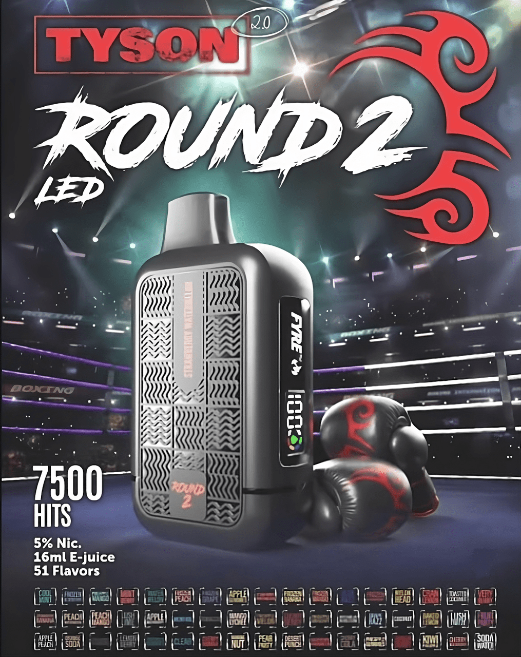 Tyson 2.0 Round 2 7500 Puff Disposable Vape | Matrix Wholesale Tyson 2.0 Round 2 7500 Puff Disposable Vape | Matrix Wholesale