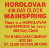 HOROLAVAR 400 DAY CLOCK MAINSPRINGS
