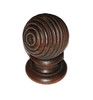 FINIAL WOOD FINISHED WALNUT BALL 3 1/2"L VINTAGE