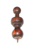 FINIAL WOOD FINISHED DARK OAK 3 1/2"L VINTAGE