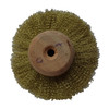 CRIMPED BRASS WIRE BRUSH 4 INCH 3 ROWS - GROBET