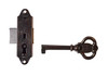 HOWARD MILLER DOOR LOCK AND KEY FOR GRANDFATHER CLOCKS - ANTIQUE