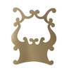 LYRE ORNAMENT PLATE 90 X 110MM FOR 165 OR 140MM BOB DISC FIT - POLISHED BRASS FINISH