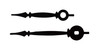 BATTERY CLOCK HANDS 2 1/4" MINUTE - BLACK