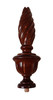 FINIAL WOOD FINISHED SPIRAL GLOSSY CHERRY 8 1/4"L