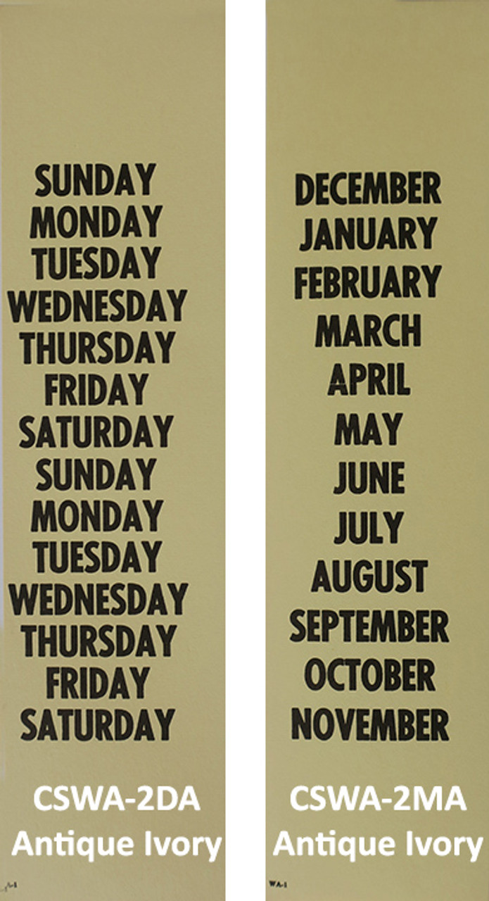 WATERBURY PAPER DAY AND MONTH CALENDAR STYLE2 STRIPS