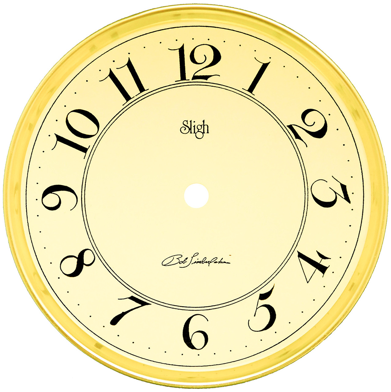 DIAL AND PAN ROUND ARABIC CREAM-BRASS 6 1/2"