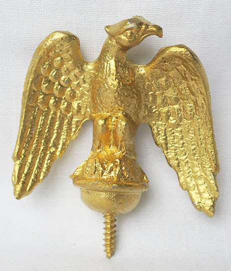 EAGLE FINIAL HEAD FACING RIGHT GOLD - GRIFFEN'S CLOCK PARTS AND
