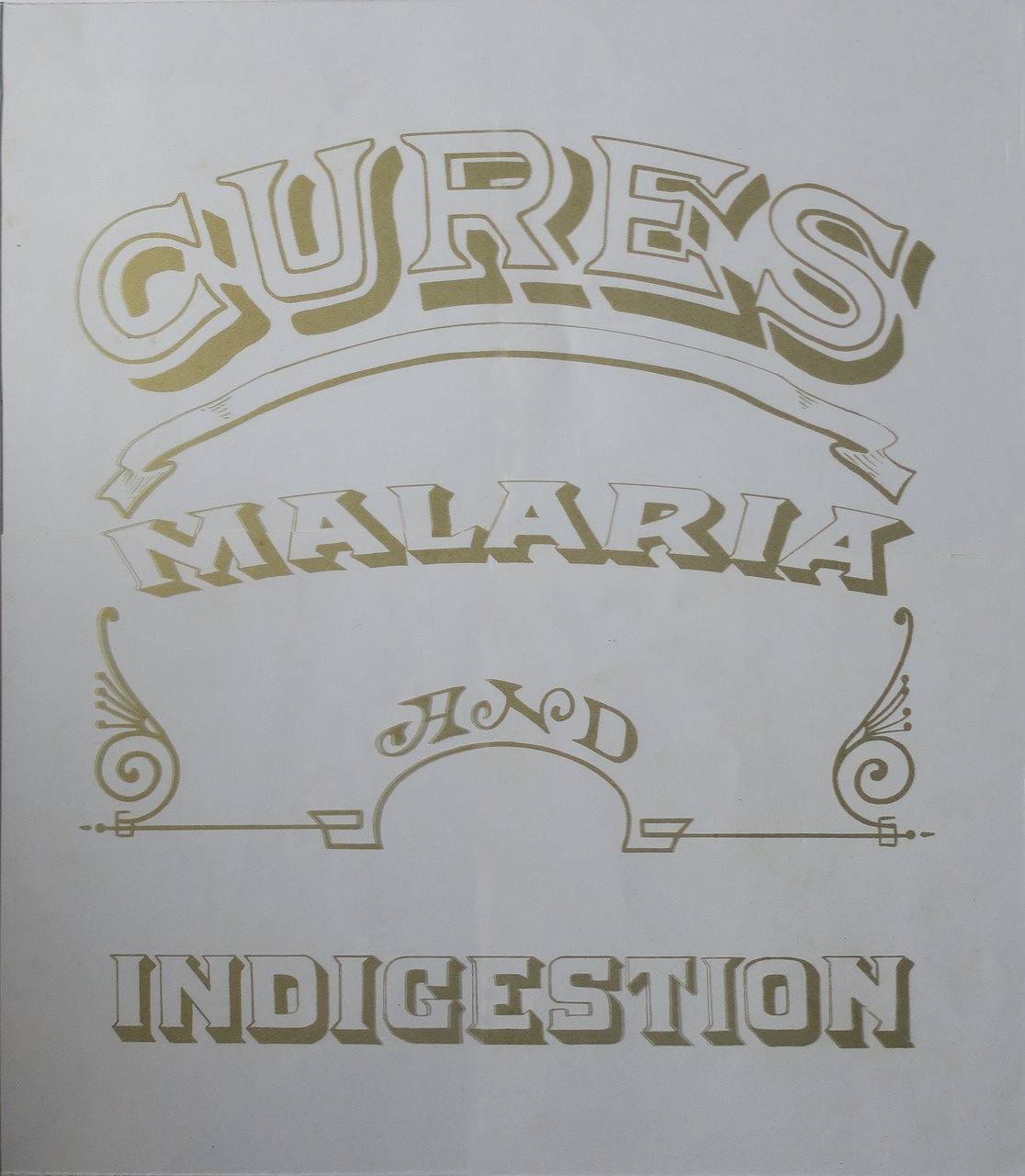 GLASS -CURES MALARIA AND INDIGESTION