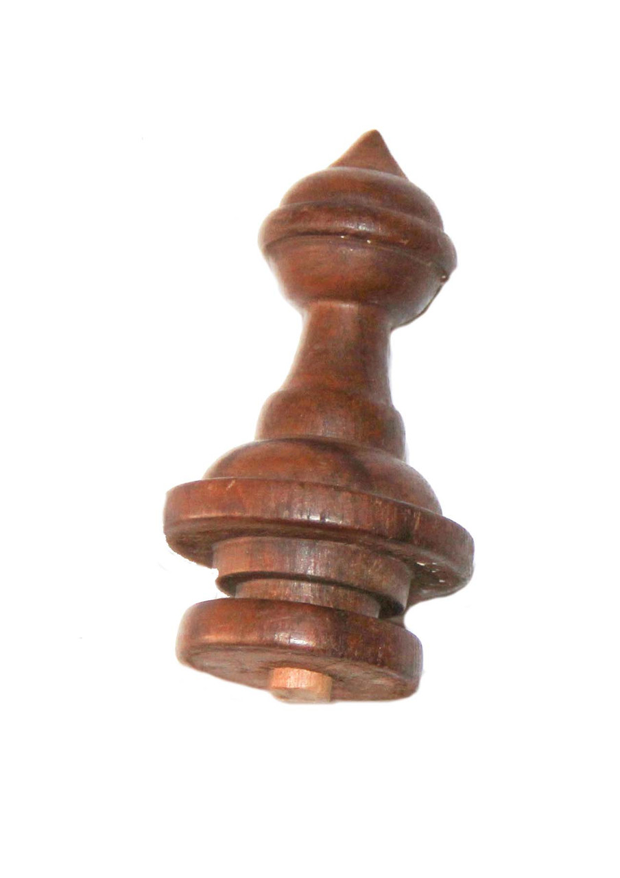 FINIAL WOOD FINISHED MEDIUM WALNUT 2.42"L VINTAGE