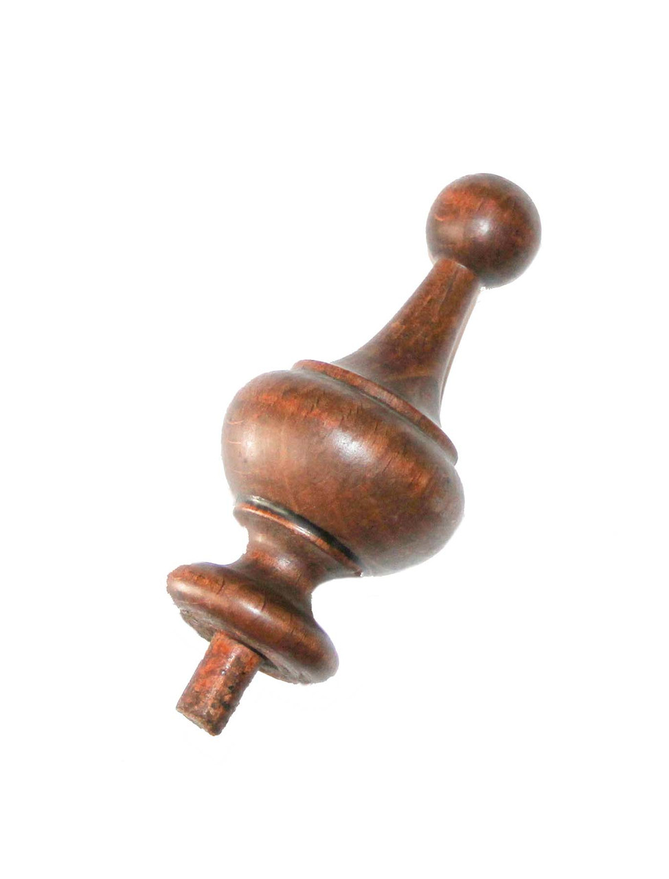 FINIAL WOOD FINISHED DARK OAK 4"L VINTAGE