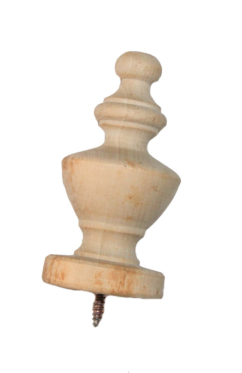 FINIAL WOOD UNFINISHED FRUIT 3 3/4"L