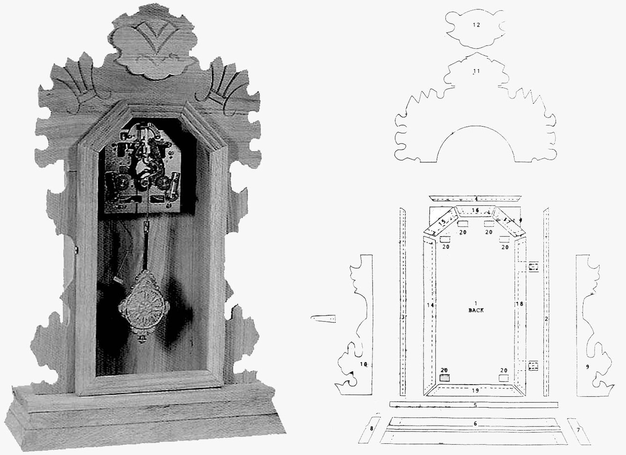 KIT FOR PARTIAL KITCHEN OAK CLOCK CASE