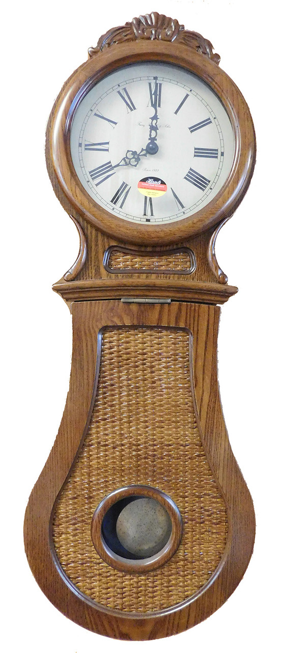 hermle 木製掛時計　ジャンク品 HERMLE WOVEN WALL CLOCK OAK DUAL CHIME - GRIFFEN'S CLOCK PARTS AND