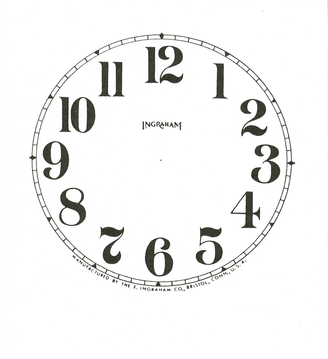 Antique Clock Dial By Ingraham | 5 Inch White Roman Numeral Face Clock Part