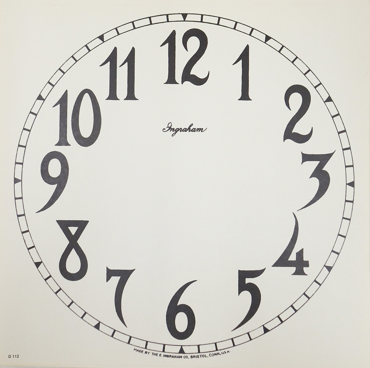 INGRAHAM ARABIC PAPER DIALS WITH CURSIVE NAME