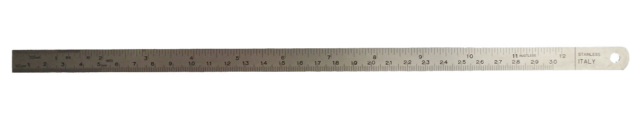 RULER STAINLESS STEEL 12"/30CM LONG WITH SLEEVE ITALY