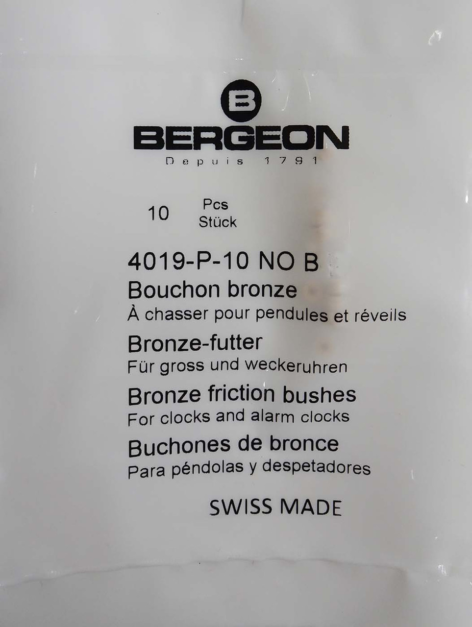 BERGEON BRONZE 10 PIECE BUSHINGS - SWISS MADE