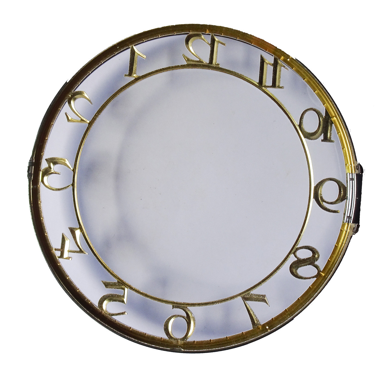 DIAL-BEZEL-GLASS CHROME 6 3/4" ROUND ARABIC WHITE ART DECO