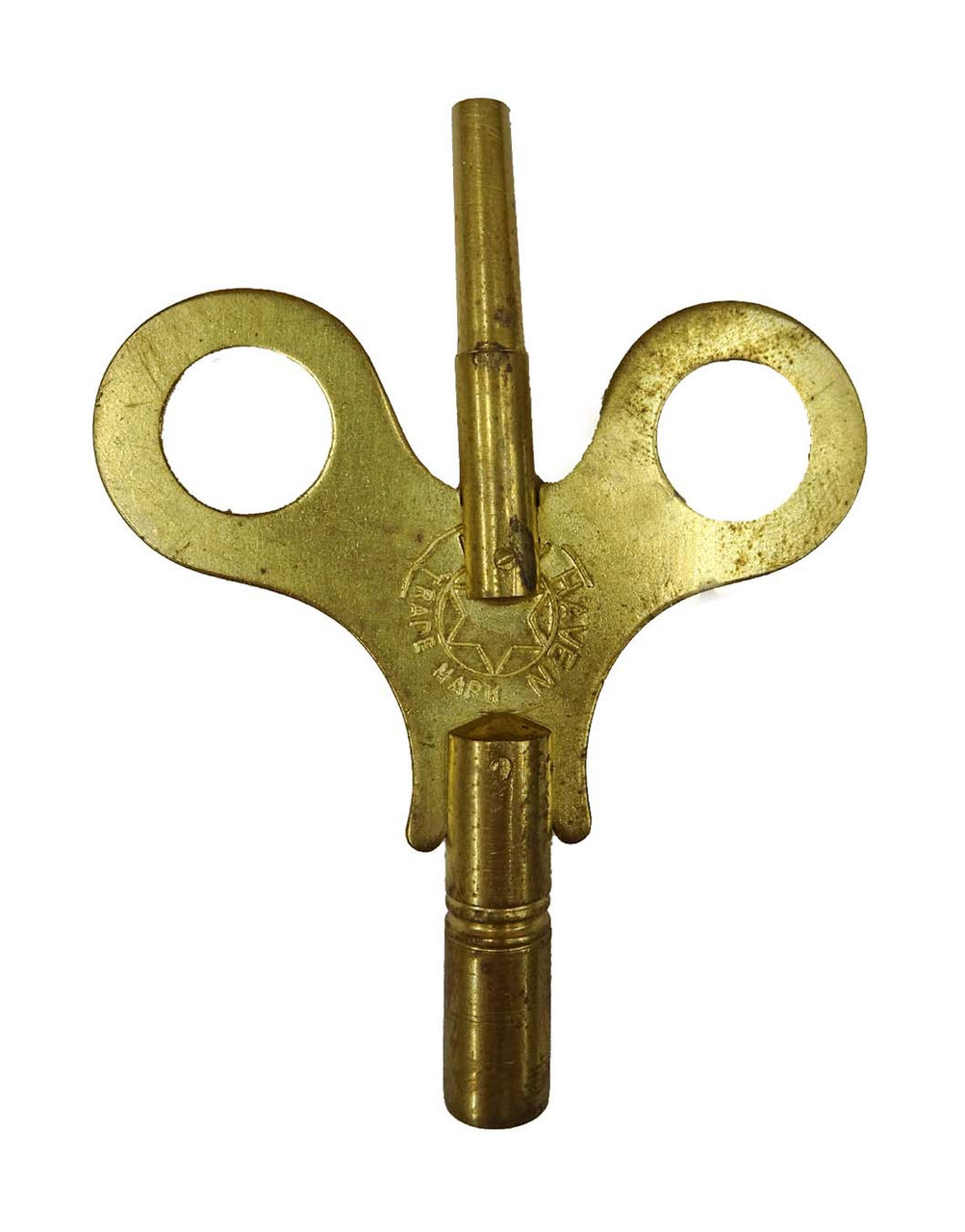 NEW HAVEN DOUBLE END BRASS TRADEMARK KEY #8