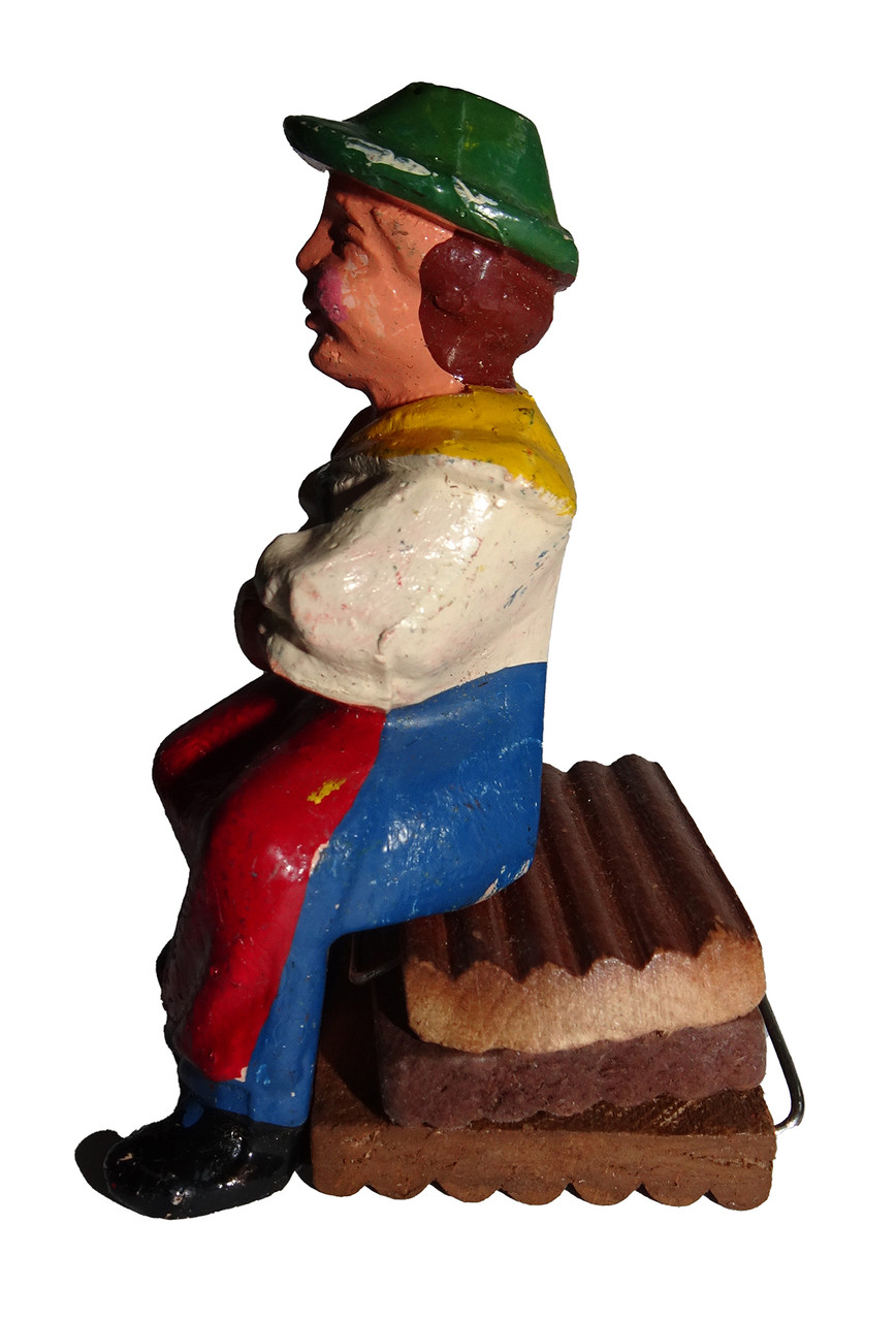 CUCKOO FIGURE - WOMAN SITTING - PLASTIC - GERMAN