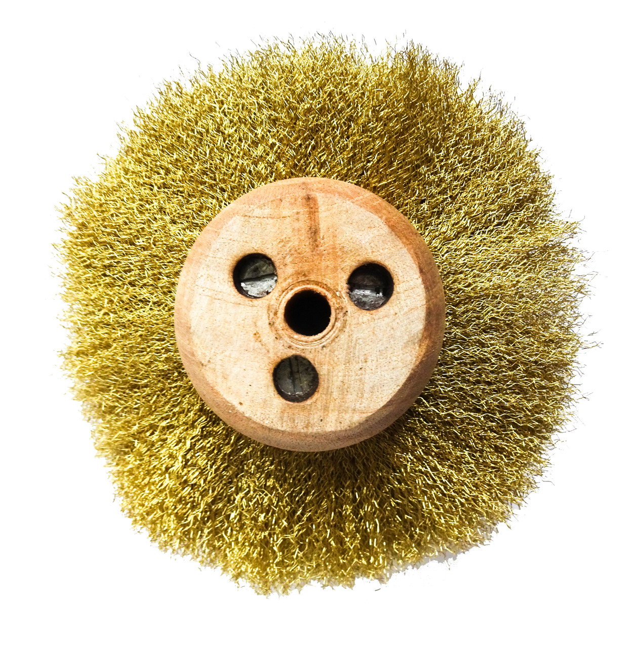 CRIMPED BRASS WIRE BRUSH 4 INCH 3 ROWS - GROBET