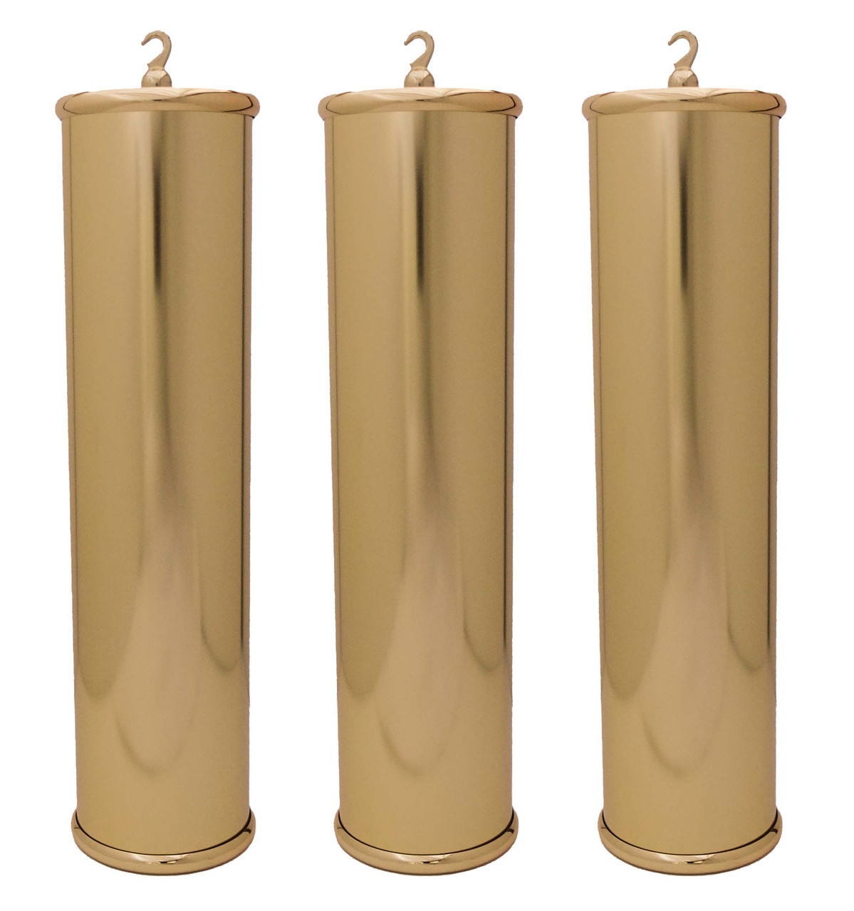 WEIGHT SHELL COMPLETE ASSEMBLY SET OF 3 GOLD FINISH FOR HERMLE 461 CABLE WITH SMALL BOB