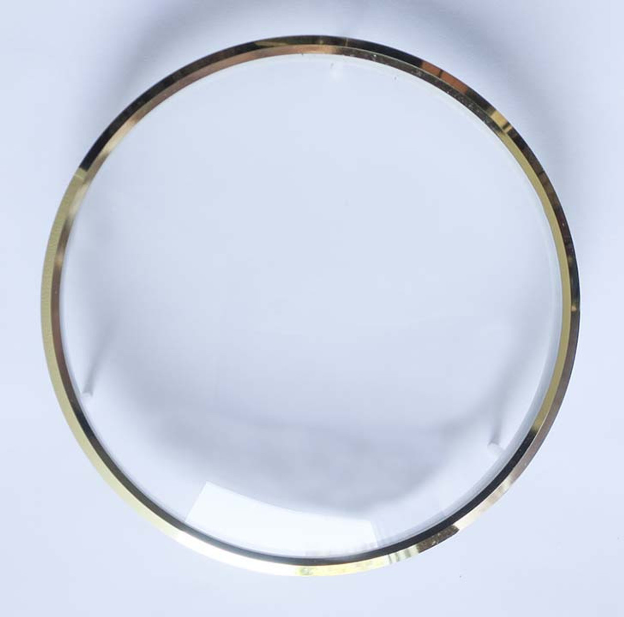 BRASS BEZEL 7 3/4" WITH GLASS-PLASTIC PINS