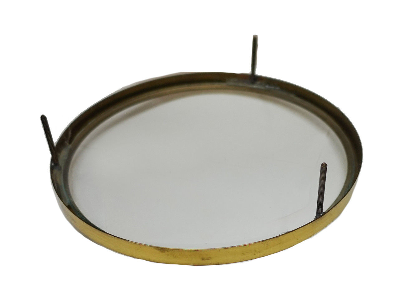 BRASS BEZEL 6 1/4" WITH GLASS-FIXED PRONGS