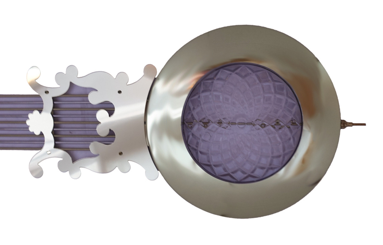 KIENINGER LYRE POLISHED PENDULUM 220MM CRYSTAL GLASS CENTER FOR 100CM MOVEMENTS