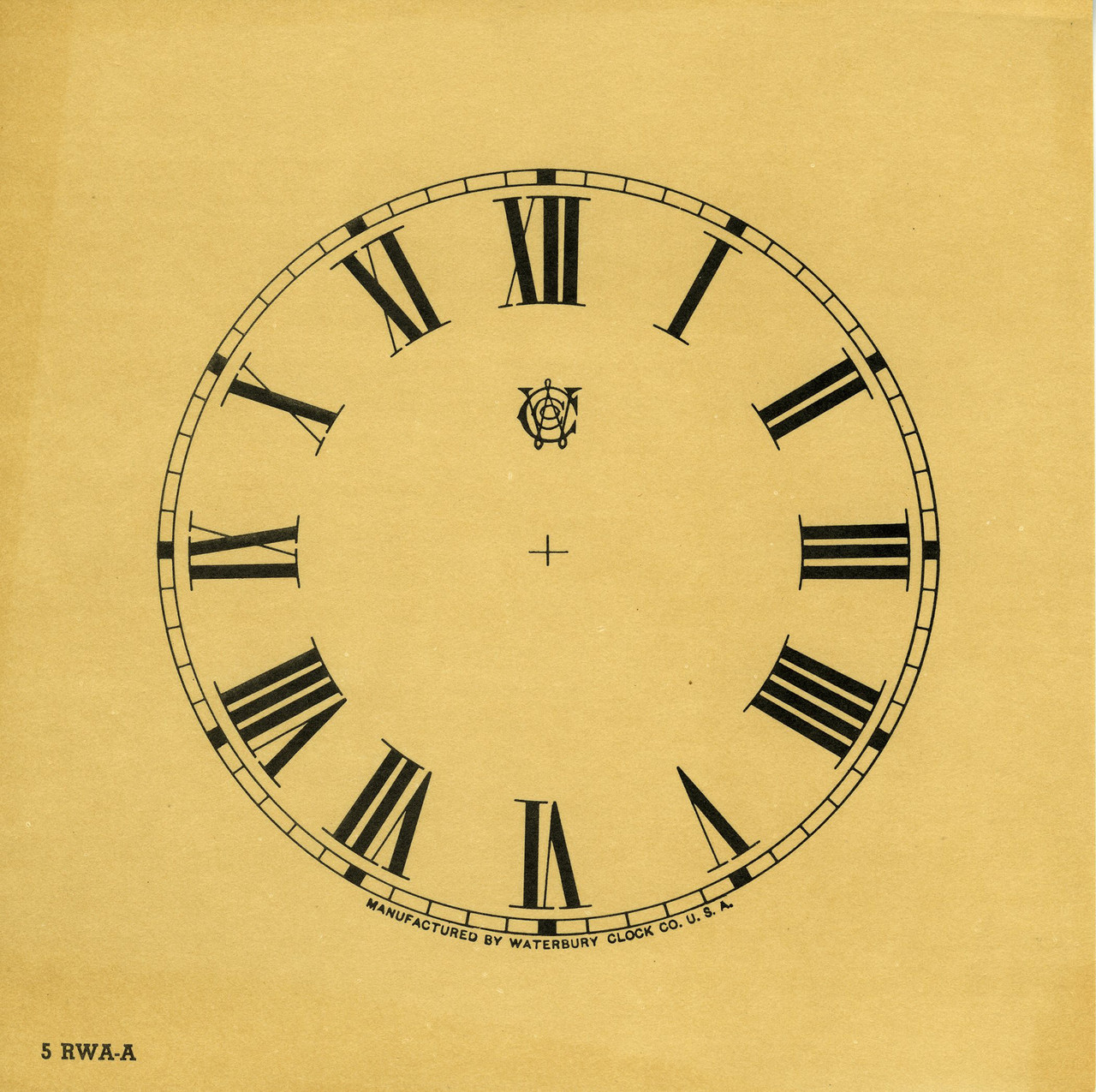 WATERBURY 5" ROMAN PAPER DIAL WITH SYMBOL - DARK ANTIQUE IVORY