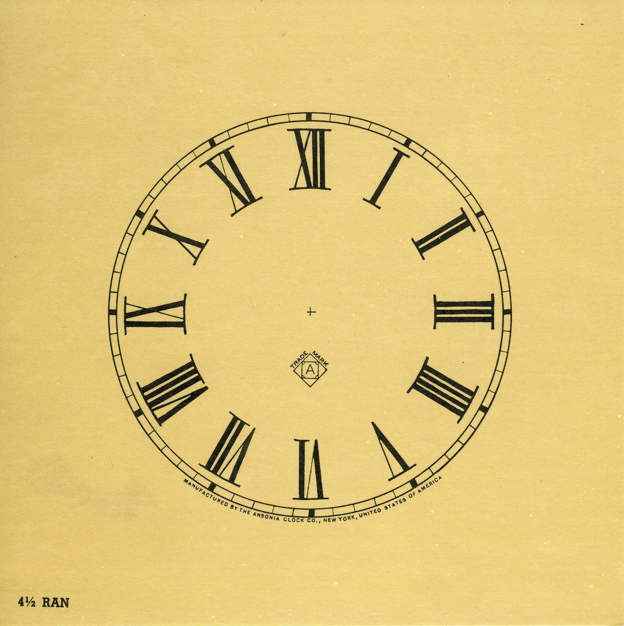 ANSONIA 5" ROMAN PAPER DIAL - DARK ANTIQUE IVORY