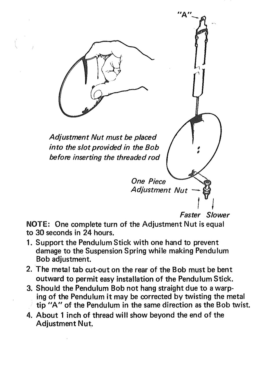 JAUCH WOOD STICK PENDULUM FOR PL-77 EMPEROR 100M GRANDFATHER CLOCK MOVEMENTS