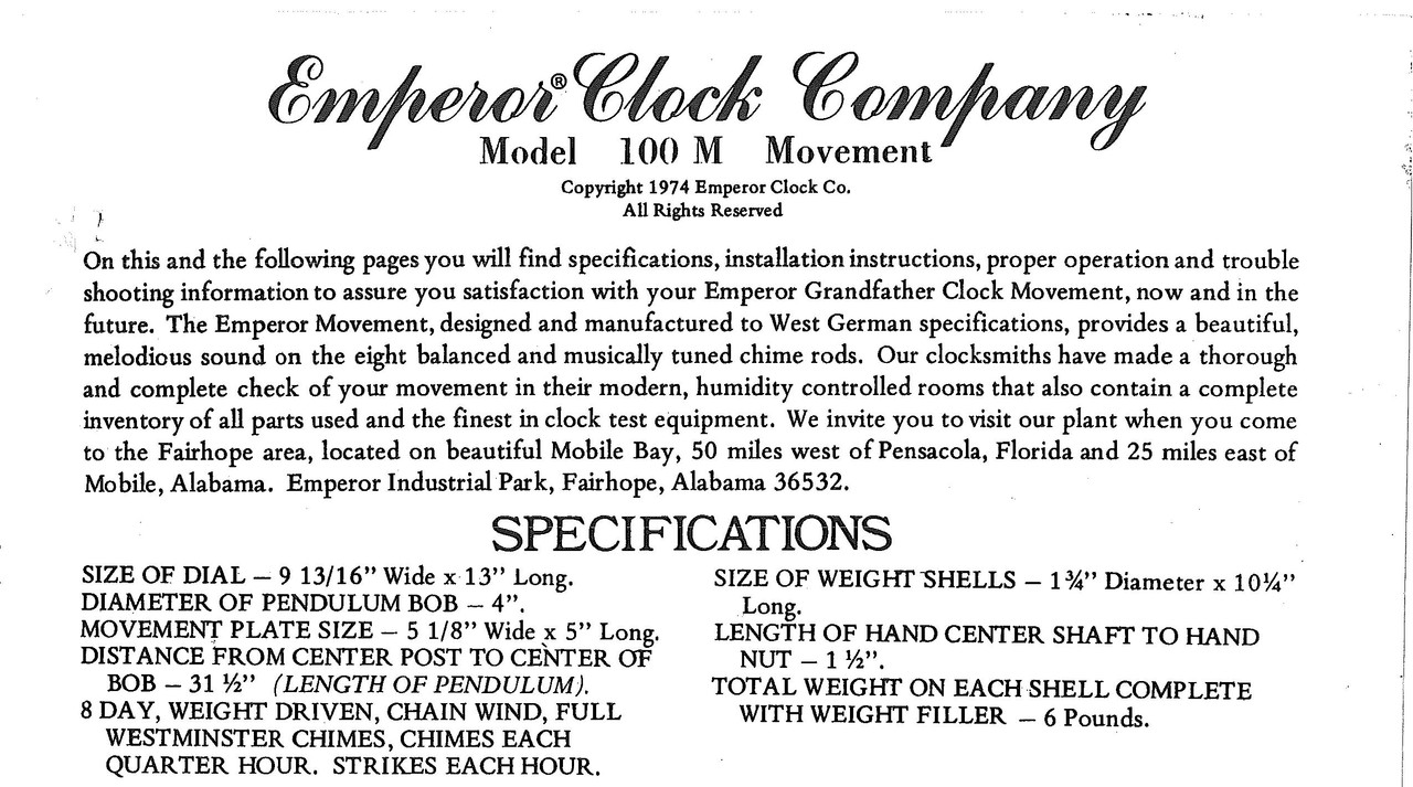 JAUCH WOOD STICK PENDULUM FOR PL-77 EMPEROR 100M GRANDFATHER CLOCK MOVEMENTS