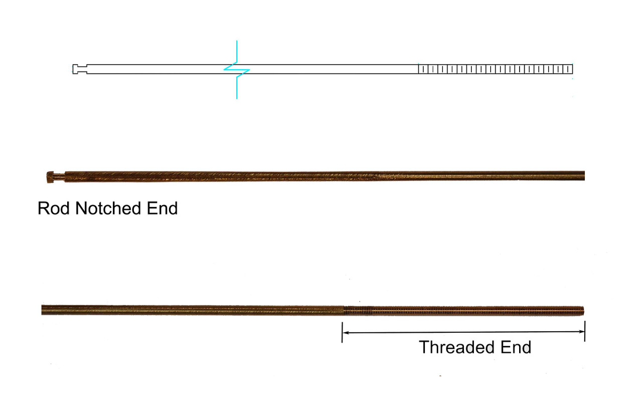 PENDULUM LYRE CENTER THREADED RODS - BRASS