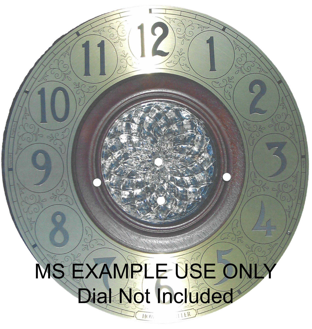 CRYSTAL GLASS DIAL CENTER AND WOOD RING - KSU/MSU & MS