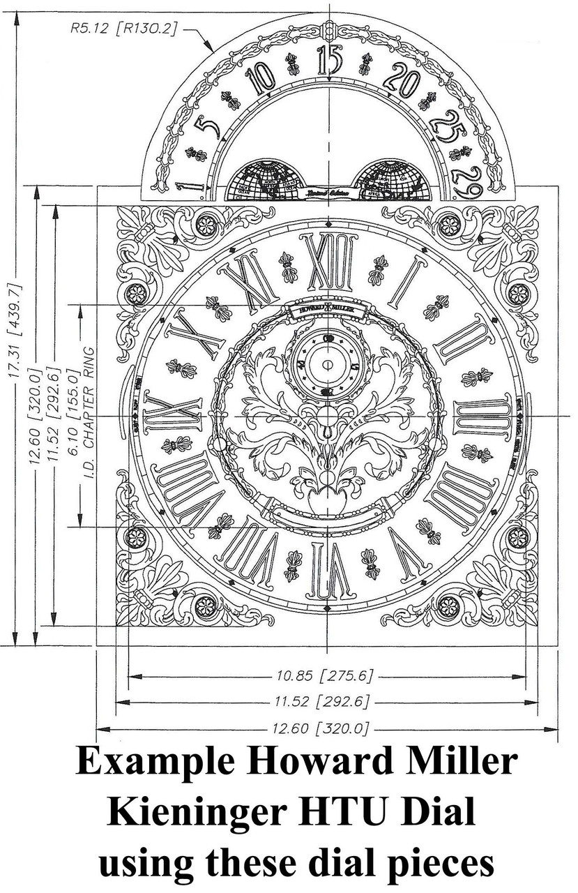 ELEGANT DIAL CENTER, CORNERS, AND MOON RING