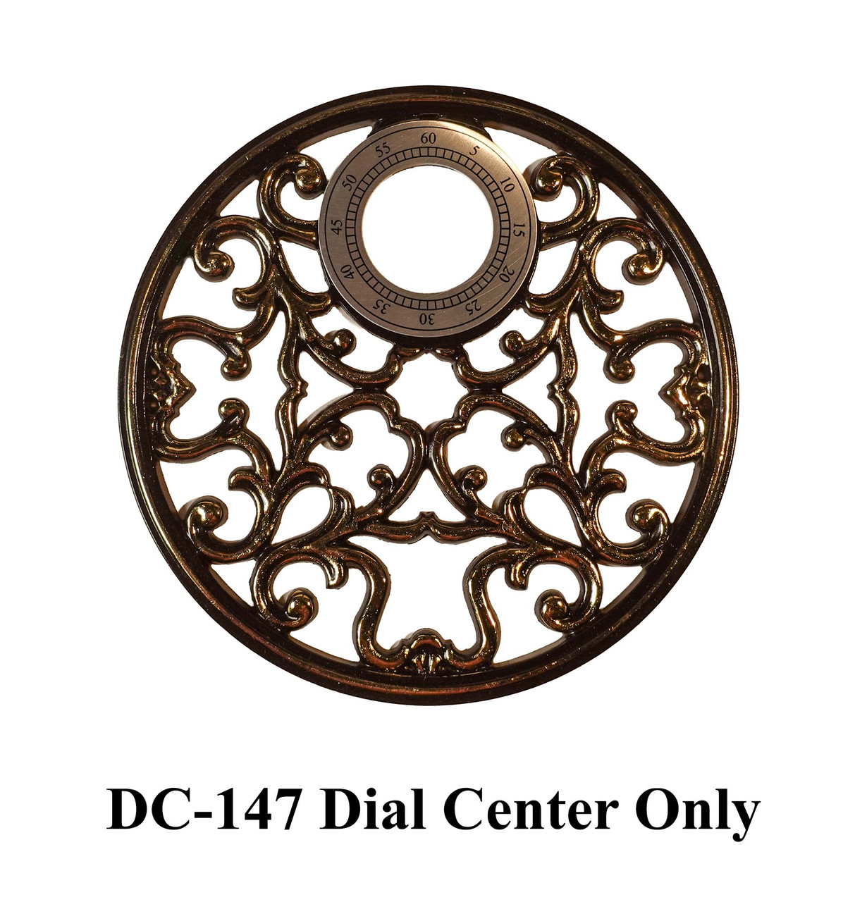 DIAL CENTER AND CORNERS WITH DECORATIVE SWIRLS