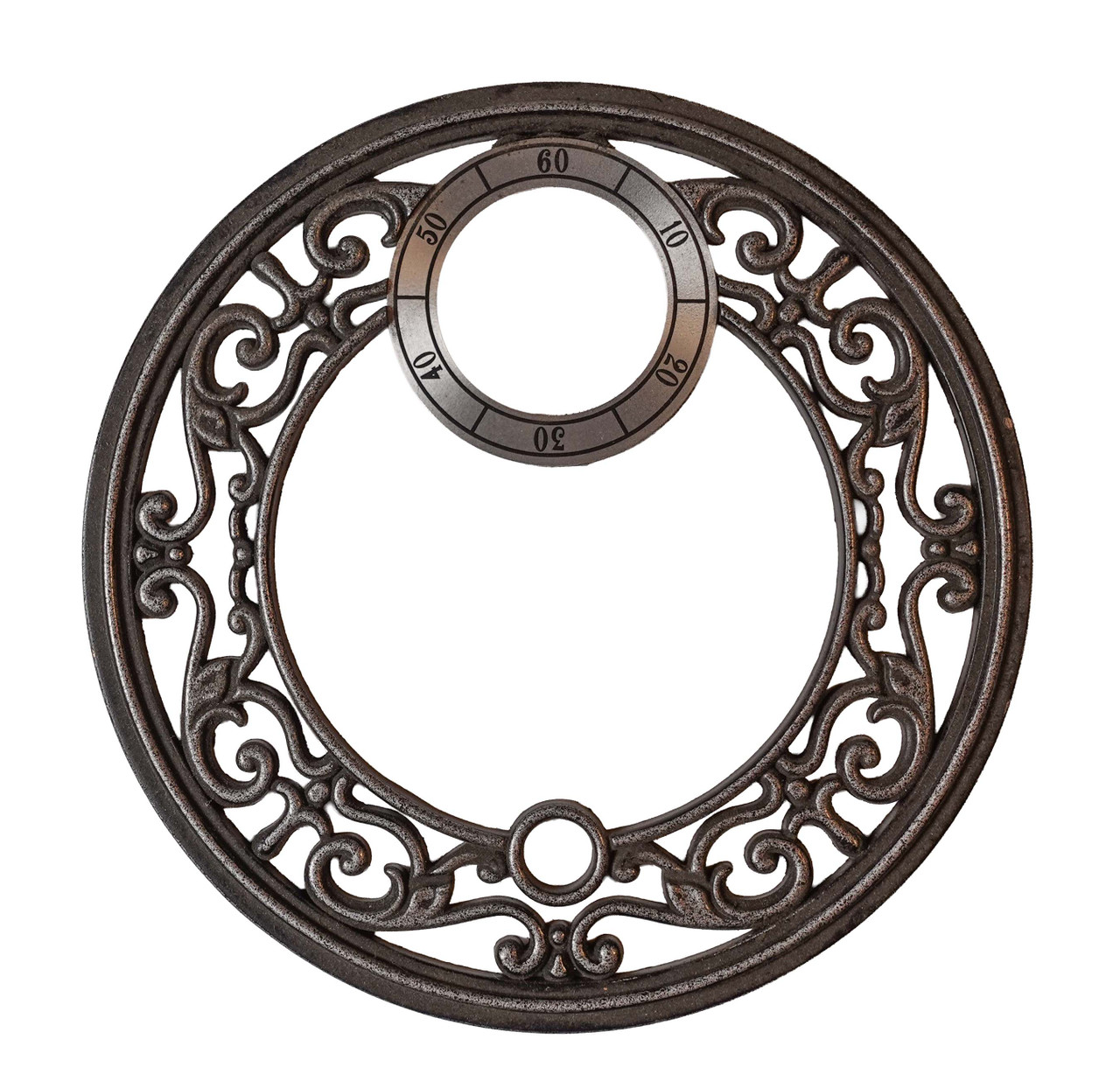 DIAL OPEN CENTER PEWTER WITH CHARCOAL GRAY FILL ANTIQUING