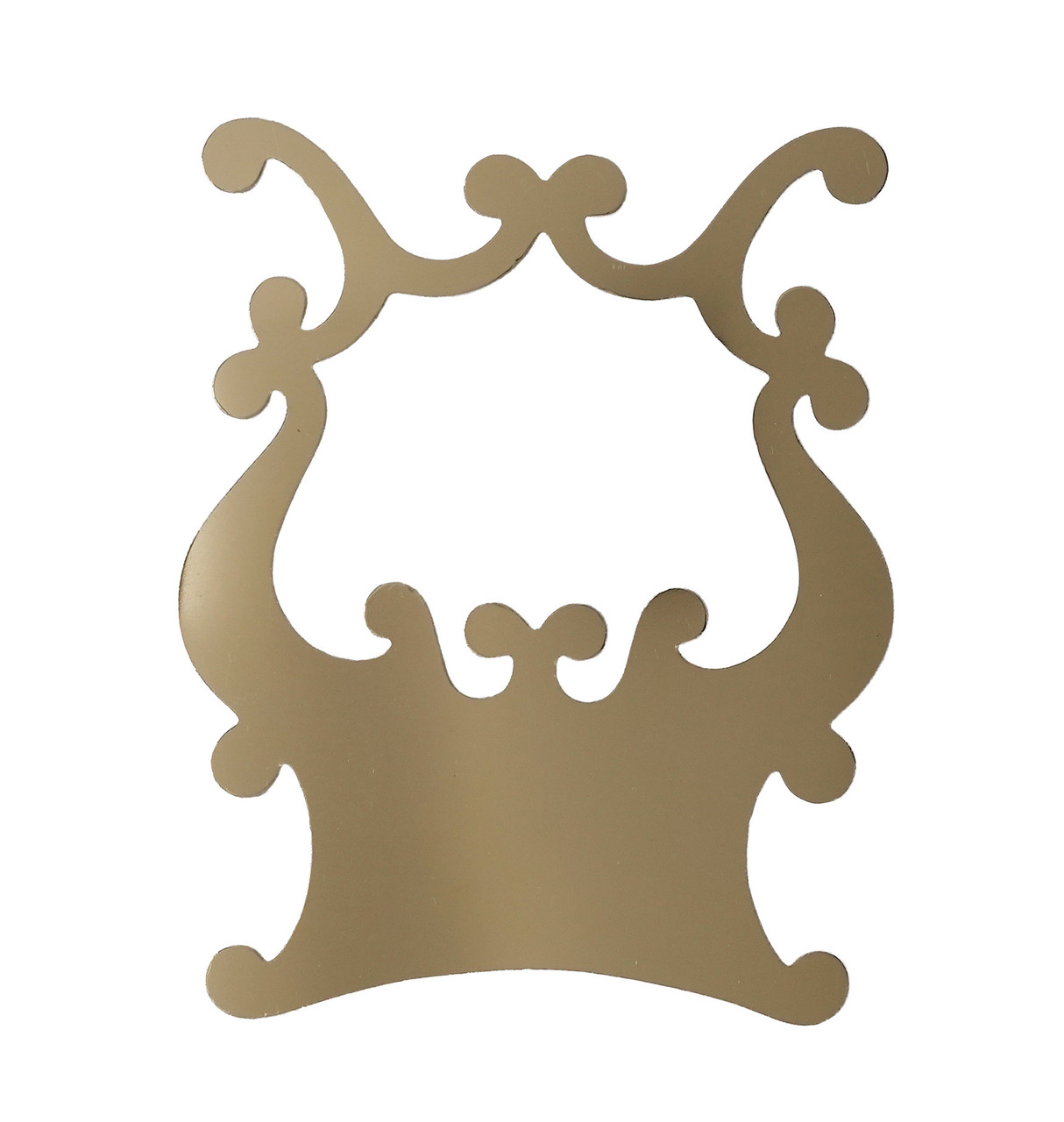 LYRE ORNAMENT PLATE 90 X 110MM FOR 165 OR 140MM BOB DISC FIT - POLISHED BRASS FINISH
