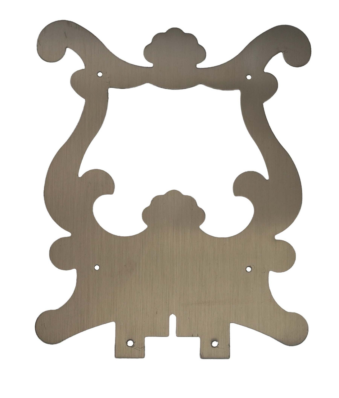 LYRE ORNAMENT PLATE 122 X 156MM FOR 220MM BOB FIT - BRUSHED NICKEL FINISH