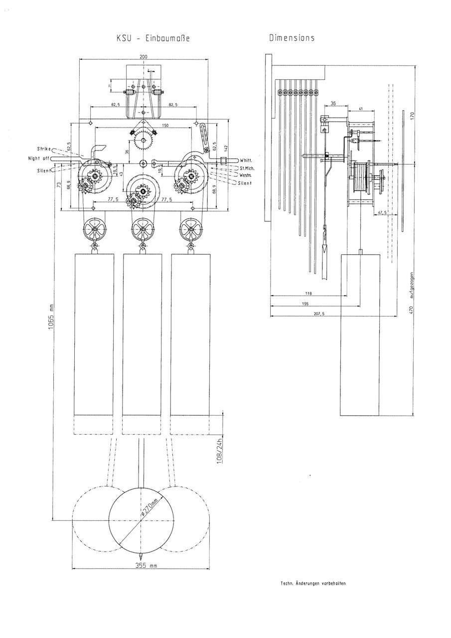 KIENINGER GRANDFATHER CABLE DRIVEN KIT - OPEN CENTER DIAL